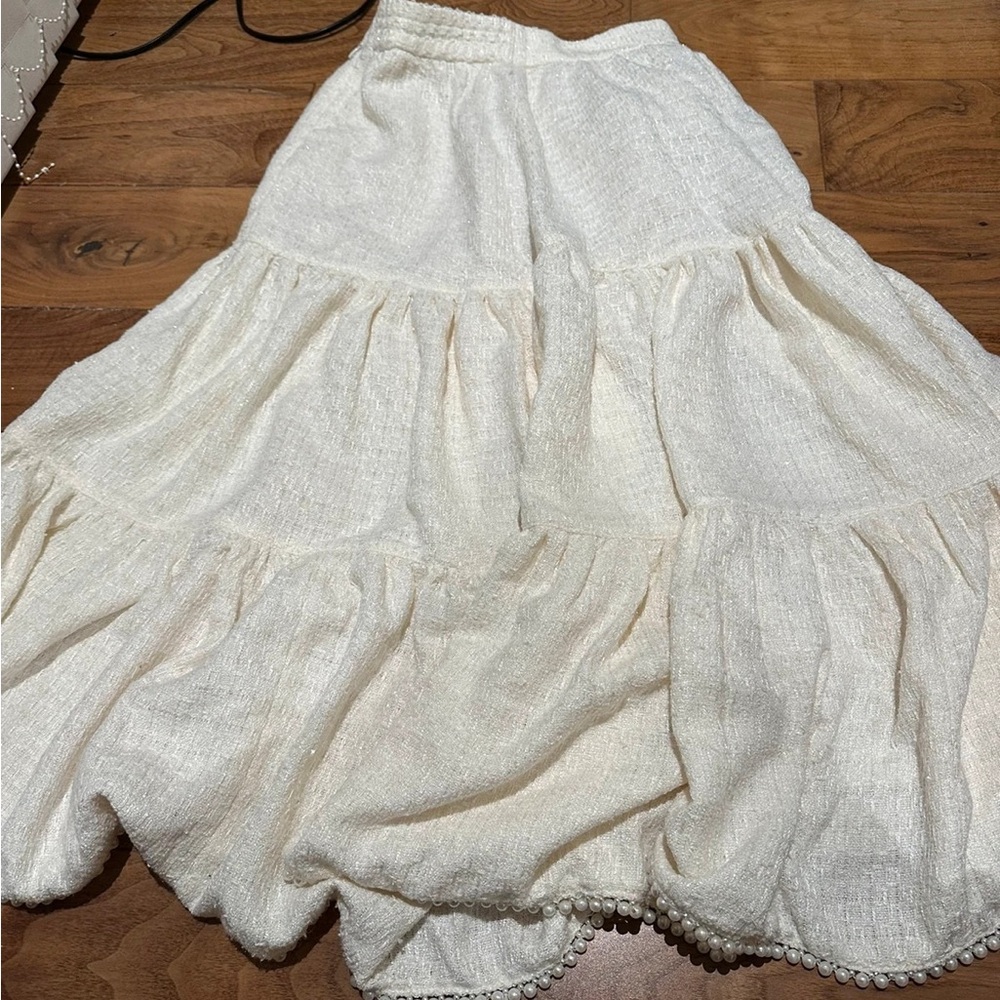 Sparkly white maxi skirt new